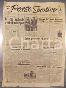 Giornale, rivista storica 1946 TORINO PAESE SPORTIVO La maratona di Biella Rivista anno II nÂ° 37 1