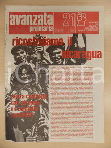 Giornale, rivista storica 1979 AVANZATA PROLETARIA Ricostruiamo il NICARAGUA senza capitalisti con operai 1
