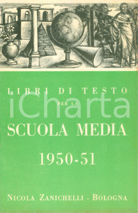 Materiale pubblicitario d’epoca 1950 BOLOGNA Libri di testo per la scuola media ZANICHELLI Opuscolo ILLUSTRATO 1