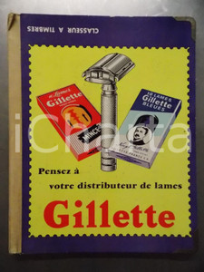 Materiale pubblicitario d’epoca 1950 ca GILLETTE Classeur Ã  timbres Raccoglitore per francobolli ILLUSTRATO 1