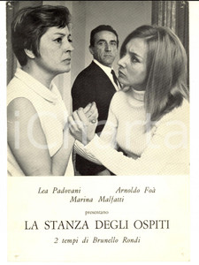 Materiale pubblicitario d’epoca 1966 TEATRO La stanza degli ospiti  Arnoldo FOA  Marina MALFATTI Pubblicitario 1