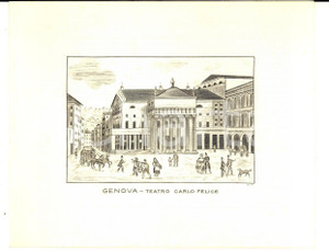 Oggetto da collezione cartaceo 1970 ca GENOVA Teatro CARLO FELICE Biglietto auguri VECCHI & C. PIAM 1