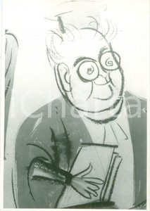 Fotografia d epoca originale 1962 VIAREGGIO Uberto BONETTI Caricatura di Francesco FLORA Fotografia coeva 1