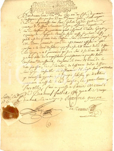 Documento originale, autentico 1680 BRAY F Procura al canonico Claude GUION per conto di Jeanne Manoscritto 1