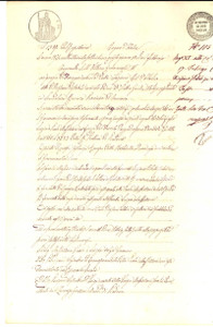 Documento originale, autentico 1871 SAN GIOVANNI IN CROCE CR Divisione ereditaria Luigia e Paola MAFFEZZONI 1