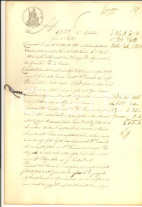 Documento originale, autentico 1870 CREMONA Don Ferdinando MORI vende fabbricato a Lazzaro e Achille ROCCHI 1