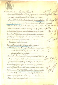Documento originale, autentico 1884 CREMONA Pellegrina TEDOLDI vende a Paolo PIZZAMIGLIO casa in via Larga 1