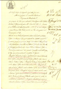 Documento originale, autentico 1884 ROBECCO D OGLIO CR Cessione di rendita famiglia MANFREDI pro sorella Rosa 1