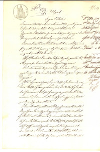Documento originale, autentico 1869 CASALMAGGIORE Demetrio AROLDI affitta locali e bottega nel Palazzo Comunale 1