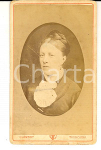Fotografia d epoca originale 1880 ca TOURCOING F Donna con acconciatura raccolta Foto CLEMENT CDV 1