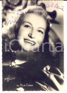 Autografo originale 1950 ca CINEMA Attrice Nila CARA Fotografia con AUTOGRAFO 1
