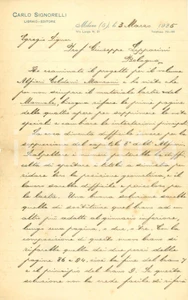 Autografo originale 1925 MILANO Editore Carlo SIGNORELLI sulla preparazione di libri scolastici 1