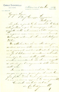Autografo originale 1927 MILANO Editore Carlo SIGNORELLI Fascismo regime di parassiti roditori 1