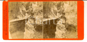 Fotografia d epoca originale 1880 Vues de SAVOIE Un chemin de montagne Photo E. DEMAN stéréoscopique ANIMEE 1