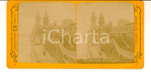 Fotografia d epoca originale 1900 PARIS Expo Universelle  Palais Ã©trangers Photo stÃ©rÃ©oscopique 18x9 cm 1