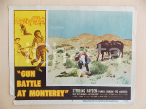 Oggetto da collezione cartaceo 1957 GUN BATTLE AT MONTEREY Cowboy nel deserto Manifestino DANNEGGIATO 1