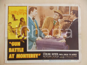 Oggetto da collezione cartaceo 1957 GUN BATTLE AT MONTEREY Sterling HAYDEN Lee VAN CLEEF Manifestino LOBBY CARD 1