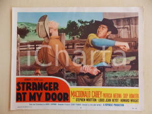 Oggetto da collezione cartaceo 1956 STRANGER AT MY DOOR Rissa tra Macdonald CAREY Skip HOMEIER Manifestino 1