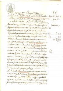 Documento originale, autentico 1882 SCANDOLARA RAVARA Domenico MARTANI vende casa a Giuseppe MOTTI Manoscritto 1