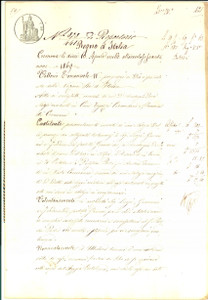 Documento originale, autentico 1869 CORTETANO CR Fratelli GRANDI subaffittano a Pietro POLOSCHI mulino e casa 1