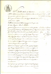 Documento originale, autentico 1872 CREMONA Contratto di mutuo tra marchese Vincenzo STANGA e Giuseppe PERUZZI 1
