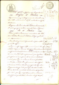 Documento originale, autentico 1871 CREMONA Divisione ereditaria beni defunta nobile Luigia GERENZANI 56 pp. 1