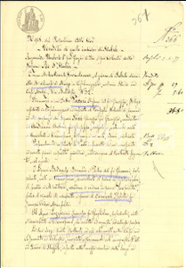 Documento originale, autentico 1899 STAFFOLO CR Fratelli BEDUSCHI vendono parte casa a Francesco LAZZARINI 1