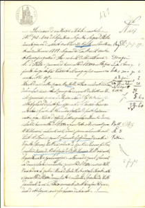 Documento originale, autentico 1899 TORRICELLA DEL PIZZO CR Divisione ereditaria beni defunto Ausano CONTINI 1