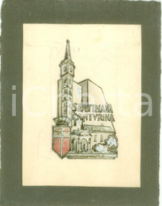 Stampa, bozzetto originale 1935 ca CANTU  CO Settimana Canturina Bozzetto DISEGNATO A MANO per medaglia 1