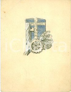 Stampa, bozzetto originale 1929 MONTECASSINO Mostra Lavoro Italiano Bozzetto DISEGNATO A MANO per medaglia 1