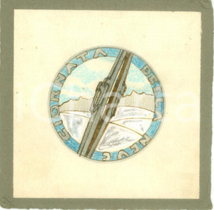 Stampa, bozzetto originale 1940 ca MILANO Giornata della Neve Bozzetto DISEGNATO A MANO per medaglia 1