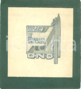 Stampa, bozzetto originale 1935 ca MILANO O.N.D. III Giornata della Neve Bozzetto DISEGNATO A MANO 1