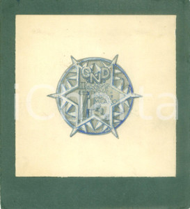 Stampa, bozzetto originale 1935 ca MILANO OND FIE Giornata Neve Bozzetto DISEGNATO A MANO per medaglia 1