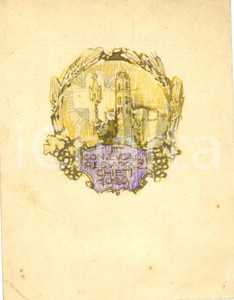 Stampa, bozzetto originale 1929 CHIETI Congresso Eucaristico Regionale Abruzzese Bozzetto DISEGNATO A MANO 1