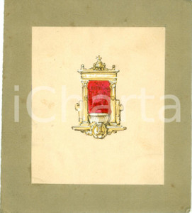 Stampa, bozzetto originale 1928 MONTECASSINO XIV Centenario morte SAN BENEDETTO Bozzetto DISEGNATO A MANO 1