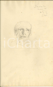 Opera d’arte autentica 1927 EMILIO AMBRON Bozzetto di testa maschile Disegno a matita per DEDALO 24x35 1