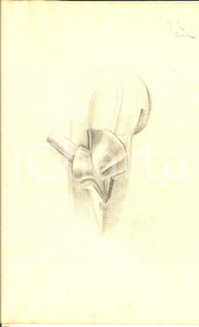 Opera d’arte autentica 1925 ca EMILIO AMBRON Dettaglio di armatura Disegno matita per DEDALO 24x35 cm 1