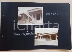 Fotografia d epoca originale 1920 ca BANGKOK Il nuovo SPORTS CLUB  Veranda e scala  Lotto 2 foto RARE 1