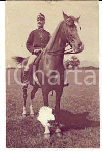Fotografia d epoca originale 1920 ca REGIO ESERCITO Ufficiale Paolo CORNARO a cavallo Foto cartolina 1