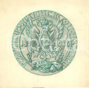 Stampa, bozzetto originale 1936 CORPO BERSAGLIERI I Centenario Bozzetto DISEGNATO A MANO per medaglia 1
