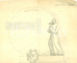 Stampa, bozzetto originale 1935 ca PARMA Missioni Estere del PIME Bozzetto disegnato A MANO per medaglia 1