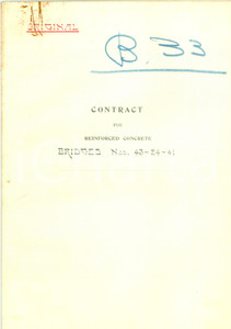 Documento originale, autentico 1926 BANGKOK THAILAND Impresa LAVIZZARI Contratto per rinforzo ponti 1