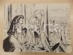 Opera d’arte autentica 1969 MILANO PIGI Damine che non sanno Manifestazione Tavola ORIGINALE AUTOGRAFA 1