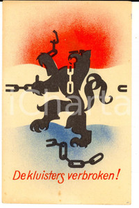 Cartolina originale da collezione 1910 NETHERLANDS Postcard PROPAGANDA De Kluisters verbroken Artist SMEELE 1