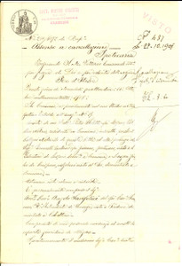 Documento originale, autentico 1908 CALVATONE Assenso a cancellazione Angelo SANFELICI pro Ferdinando GROSSI 1