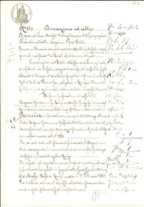 Documento originale, autentico 1904 RIVAROLO DEL RE Atto di donazione di Luigi MAFFEI al nipote Manoscritto 1