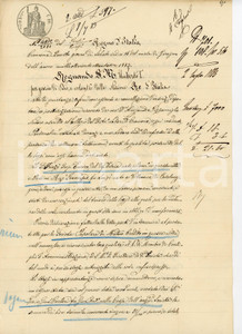 Documento originale, autentico 1878 CREMONA Quietanza SocietÃ  Mutuo Credito a Giovanni e Giuseppe CORBARI 1