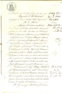 Documento originale, autentico 1888 CREMONA Contratto mutuo tra Achille MAGNI e Gerolamo BALESTRERI Manoscritto 1