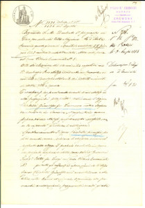 Documento originale, autentico 1883 SORESINA Giuseppe CHIODELLI elegge domicilio presso l ing. Pietro GUARNERI 1