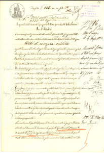 Documento originale, autentico 1883 CREMONA Maria BAI vende campo FOSSA ai fratelli Vittorio e Luigi FERRARI 1